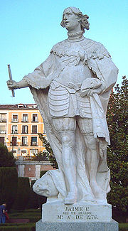 standbeeld Jacobus de Veroveraar van Aragon